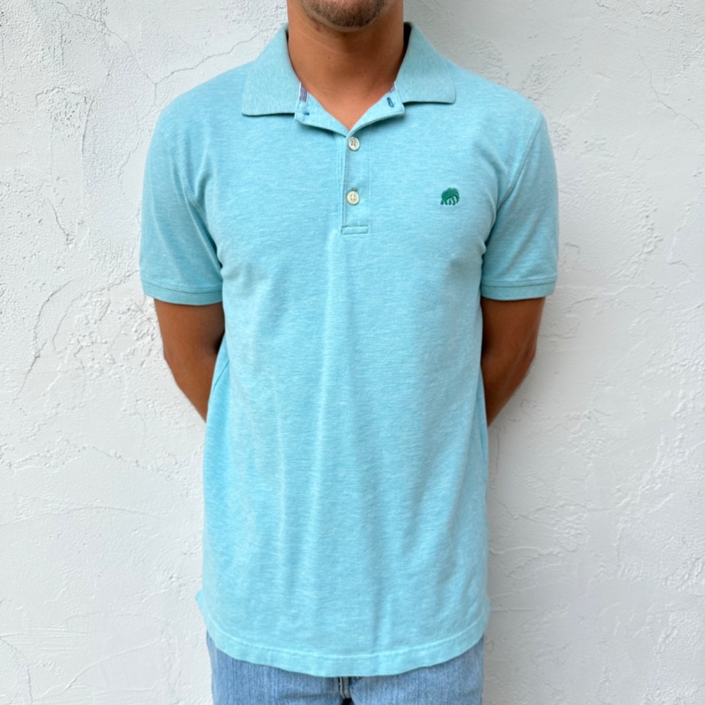 Men's Light Blue Banana Republic Short Sleeve Polo Shirt Size Large